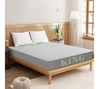 Calmbee Grounding Sheets King Size, 10% Pure Silver Fiber + 90% Organic Cotton, Grounding Sheet Earth Connected Bedding (Queen - 76"x 80"x 13" Gray) Fitted Earth Sheets with Grounding Cord