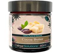 Calmer Solutions Cocoa Butter 60ml - 100% Pure & Natural - Rich Moisturiser for Dry Skin, Stretch Marks & Scars - Ideal for Skincare, Massage, DIY Balms, Lotions & Soap Making