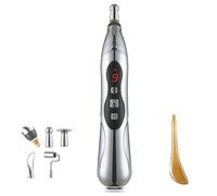 Calmera Acupuncture Healing Pen, Pulse Relief Electronic Meridian Acupuncture Pen with 5 Massage Heads, 9 Power Levels, Pain Relief Therapy Electric Meridians Acupuncture Machine (1 Set)