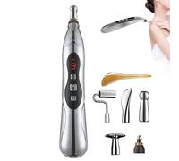 Calmera Acupuncture Healing Pen, Rechargeable Acupuncture Pen, Pain-Free Acupuncture Energy Pen, Pulse Relief Massage Pen, 5 Massage Heads, 9 Intensity, Meridian Energy Pen Full-Body Pain Relief (1)