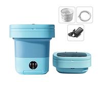 CalmGeek 8L Portable Mini Washing Machine with UV Foldable Spin Dryer with Drain Basket Drain Hose for Travel Housing