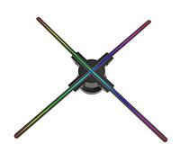 CalmGeek F60 3D Hologram Projector Advertising Display Fan Wall-mounted Player 3D Naked Eye 2K HD LED Photo Video Fan with 720pcs LED Light Beads Remote Control Sign Real-time Screen Display for Busin