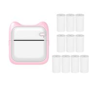 CalmGeek Mini Pocket Photo Printer Portable Thermal Printing Machine 203dpi Wireless BT Connection for Picture Lable DIY Handcraft List Meno Notes Journal Receipt Paper Instant Printer Sticker with 10