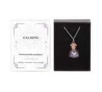 Calming Amethyst Crystal Chip Potion Bottle Necklace