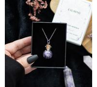 Calming Amethyst Crystal Chip Potion Necklace - Gift For Her