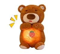 Calming Bear Plush - 30 Cm Breathable Stuffed Animal, Sound Light Pacifier|Cute Soft Toy For Kids, Boys, Girls, Birthday, Valentine's Day, Christmas, Sleep Comfort, Cuddly Gift,