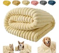 Calming Blanket for Dogs: A soft, ribbed plush throw designed specifically for pets. Suitable for use on sofas, dog beds, human beds, and travel carriers. Machine washable.