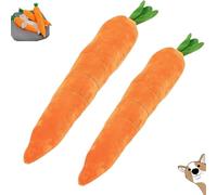 Calming Carrot Dog Toy, The Mellow Dog Calming Carrot, Cute No Stuffing Carrots with Soft Squeaker, Boredom Buster for Small Medium Large Dogs, Designed for Indoor Pet (big*2)