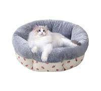 Calming Cat Bed | Soft Cat Bed for Small Dogs | Machine Washable Cat Bed | Round Pet Bed for Cats | Non-Slip Bottom Cat Bed | Washable and Non Slip Bottom for Your Furry Friend to Curl Up & Feel Safe