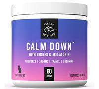 Calming Chews for Cats - Cat Calming Treats for Anxiety, Stress Relief Aid, Storms, Grooming, Fireworks, Separation, Travel, & Motion Sickness - Made in USA (60 Soft Chews- Cat)