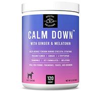 Calming Chews for Dogs - Dog Calming Treats for Anxiety & Stress Relief with Melatonin and Ginger - Aid with Storms, Grooming, Fireworks, Separation, Travel, Motion Sickness, & Sleep - 120 Chews