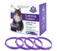 Calming Collar for Cats 4-Pack Cat Calming Collar Adjustable Soother Anxiety Relief Waterproof cat Calming Products 30-Day Stress Relief