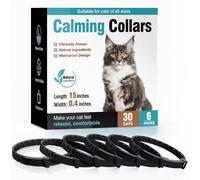 Calming Collar for Cats 6 Pack Cat Calming Pheromones Collar Stress and Anxiety Relief for 30 Days Pheromone Collars Adjustable Calm Care Products Anti Aggression Stop Meowing Relaxer for Cats in Heat