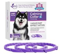 Calming Collar For Dogs - 3-Piece ABS Pack | Pheromone Stress Relief Neckband To Reduce Dissociation And Undesirable Behavior | 60-Day Long-Lasting Effect For Small Medium And Large Breeds