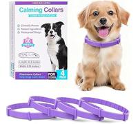 Calming Collar for Dogs 4 Packs, Dog Anxiety Relief Collar Stress Relief Lasts 60 Days Relieve Bad Behavior,Stress & Noise Phobia,25 Inches Flexible Adjustable for All Dogs (Purple) Gift Set