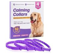 Calming Collar for Pets 4 Pack Calming pet Collars Adjustable Soother Pet Calming Collars Anxiety Relief Stress Pheromone Collar for Pet Comfort Pet Calm Collars Lasts 30 Days (Dog Purple)