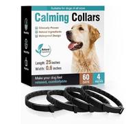 Calming Collar for Pets 4 Pack Calming pet Collars Adjustable Soother Pet Calming Collars Anxiety Relief Stress Pheromone Collar for Pet Comfort Pet Calm Collars Lasts 30 Days (Dog Black)