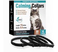 Calming Collar for Pets 4 Pack Calming pet Collars Adjustable Soother Pet Calming Collars Anxiety Relief Stress Pheromone Collar for Pet Comfort Pet Calm Collars Lasts 30 Days (cat black)