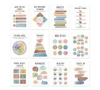 Calming Corner Poster, Classy Feelings Poster - 12X Emotional Adjustment Supplies, Calm Corner Elements, Calming Corner Elements for Children, Emotion Charts