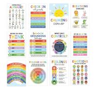 Calming Corner Posters for Classrooms - 12 Mental Health Decor Items for Kids' Therapy Spaces and Preschool Walls.