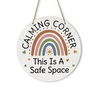 Calming Corner Sign Safe Space Wooden Decoration For Home school Classroom Wall Decor Counselor Office Must Haves Calm Down Corner