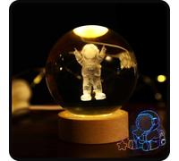 Calming Cosmic Lights, Happyhaves Sphere, 3D Galaxy Crystal Ball Night Light, Happyhaves Calming Stellar Spheres The Galaxy, Saturn and The Moon, LED Crystal Space Lamp (E)