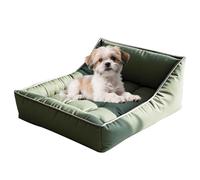 Calming Dog Bed, Anti-Anxiety Dog Couch, Super Soft Dogs Sofa Bed, Comfort Cats Sofa with Anti-Slip Bottom for Small Medium Dogs And Cats,Grey,L