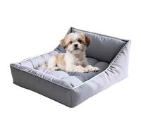 Calming Dog Bed, Anti-Anxiety Dog Couch, Super Soft Dogs Sofa Bed, Comfort Cats Sofa with Anti-Slip Bottom for Small Medium Dogs And Cats,Grey,L