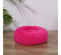 Calming Dog Bed & Cat Bed, Anti-Anxiety Donut Warming Cozy Soft Dog Round Bed, Fluffy Faux Plush Dog Cat Cushion Bed for large Small Medium Dogs and Cats diameter32in
