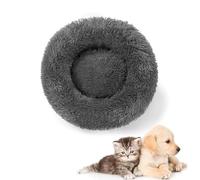 Calming Dog Bed, Donut Dog Bed, Dog Beds for Cats or Small Dogs, Mini Medium Sized Dog Cat Bed, Cozy Dog Cat Cushion Bed for Small Puppy(Black,60CM)