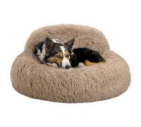 Calming Dog Bed - Plush Soft Fabric, Raised Edge Design, Anti Slip Base, Washable | 60x60cm Indoor Apartment Bedroom Play Area Nighttime Storm Weather Resting Spot For Puppies And Small D