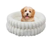 Calming Dog Bed - Round Donut Pet Cushion, Removable Washable Puppy Kitten Bed, Comfortable Indoor Cushions, Outdoor Sleeping Mat for Chi