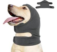 Calming Dog Ear Covers & Hoodie for Anxiety Relief, Adjustable Noise Reducing Wrap for Fireworks Grooming & Vet Visits, Soft & Secure Fit, Gray