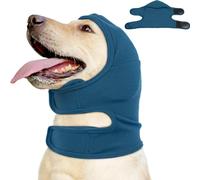 Calming Dog Ear Covers & Hoodie for Anxiety Relief, Adjustable Noise Reducing Wrap for Fireworks Grooming & Vet Visits, Soft & Secure Fit, Blue