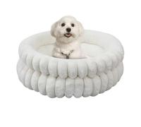 Calming Donut Bed for Dogs - 20 Inch Round Cushion, Washable Plush for Small Animals, Orthopaedic Soft Bed with Non-Slip Bottom for the of Puppies & Kittens