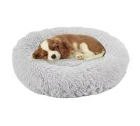 Calming Donut Dog Bed Fluffy Pet Bed for Dogs and Cats Ultimate Comfort Non Anxiety Design Soft Plush Cat Bed Anti Slip Base Cozy Nest for Indoor Use