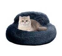 Calming Donut Dog Bed,Round Donut Plush Dog Bed - Raised Edges Anti-Slip Cozy Sofa for Nighttime Sleep Stormy Weather Daily Rest Apartment Play Area Home Bedroom