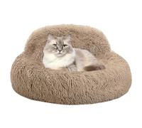 Calming Donut Dog Bed,Round Donut Plush Dog Bed - Raised Edges Anti-Slip Cozy Sofa for Nighttime Sleep Stormy Weather Daily Rest Apartment Play Area Home Bedroom