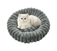 Calming Donut Dog Bed Small Washable Plush Round Cat Bed for Puppy Kitten | Donut Shape, Ultra-soft Plush, Supportive Rim, Travel Foldable, Great for Anxious Puppy Kitten