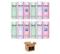 Calming Drink | 120mg Magnesium with Lion’s Mane, Chamomile Lemon Balm | Low Calorie, 0 Sugar, Relaxation & Stress Relief TRIP - (Pack 12, Sicilian Lemon-Raspberry Orange Bloosom-Wild Strawberry)