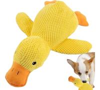 Calming Duck Dog Toy, Large Yellow Duck with Squeak, Crinkle & Quack Sound, Durable, Bite-Resistant Plush Pillow for Anxious Puppies & Senior Dogs M