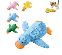 calming duck toy for dogs,2025 CuteCalming Duck,The Mellow Dog,Crinkle Squeaky Plush Yellow Stuffed Chew Toys (Blue is small)