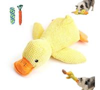 Calming Duck Toy for Dogs, The Mellow Dog Calming Duck, Emotional Support Duck for Dogs, 3D Filling Fun toys and Chew Toy, dog toy duck with squeaker for Indoor Dog (Large-Yellow)