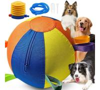 Calming Jumbo Ball for Dog, Tear-Resistant Inflatable Big Ball with Multiple Reinforced Handles for Easy Grip Handle Cover & Pump for Play & Exercise Dogs (45cm/18in)