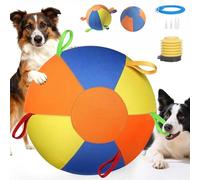 Calming Jumbo Ball for Dogs, 10/18/22" Giant Herding Ball for Dogs, Durable Tear-Resistant Inflatable Big Ball with Handle Cover & Pump, Heavy Duty Exercise Ball for Play & Exercise Dogs (A, 17.72")