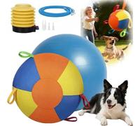 Calming Jumbo Ball for Dogs, Herding Ball for Dogs, Dog Traing Balls with Straps for Australian Shepherd, Border Collie, Cattle Dog, Large Breed Outdoor Play (18IN)