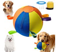 Calming Jumbo Ball for Dogs, Herding Ball| Tear-Resistant Inflatable Big Ball with Tabs & Straps, Heavy-Duty Outdoor Agility Toy for High-Energy Breeds, Ideal for Backyard & Park Play (18inch)