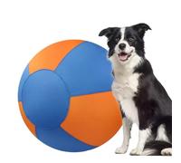 Calming Jumbo Dog Ball with Handle - Durable Anti-Burst Inflatable Herding Ball for Collie & Australian Shepherd, Large Outdoor Fetch Toy for Agility Training, Exercise & Play (Blue-Orange,25cm)