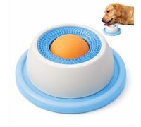 Calming Lick Bowl for Dogs & Cats, Non-Slip Slow Feeder with Rotating Lick Ball for Liquid & Wet Food, Anxiety Relief Enrichment Toy, Keeps Pets Busy, Happy & Engaged, 2 Pack