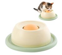 Calming Lick Bowl for Dogs & Cats, Non-Slip Slow Feeder with Rotating Lick Ball Slow Eating, Pet Anxiety Relief Toy, Interactive Cat Bowl for Puppy Kitten Yellow (Yellow Ball)